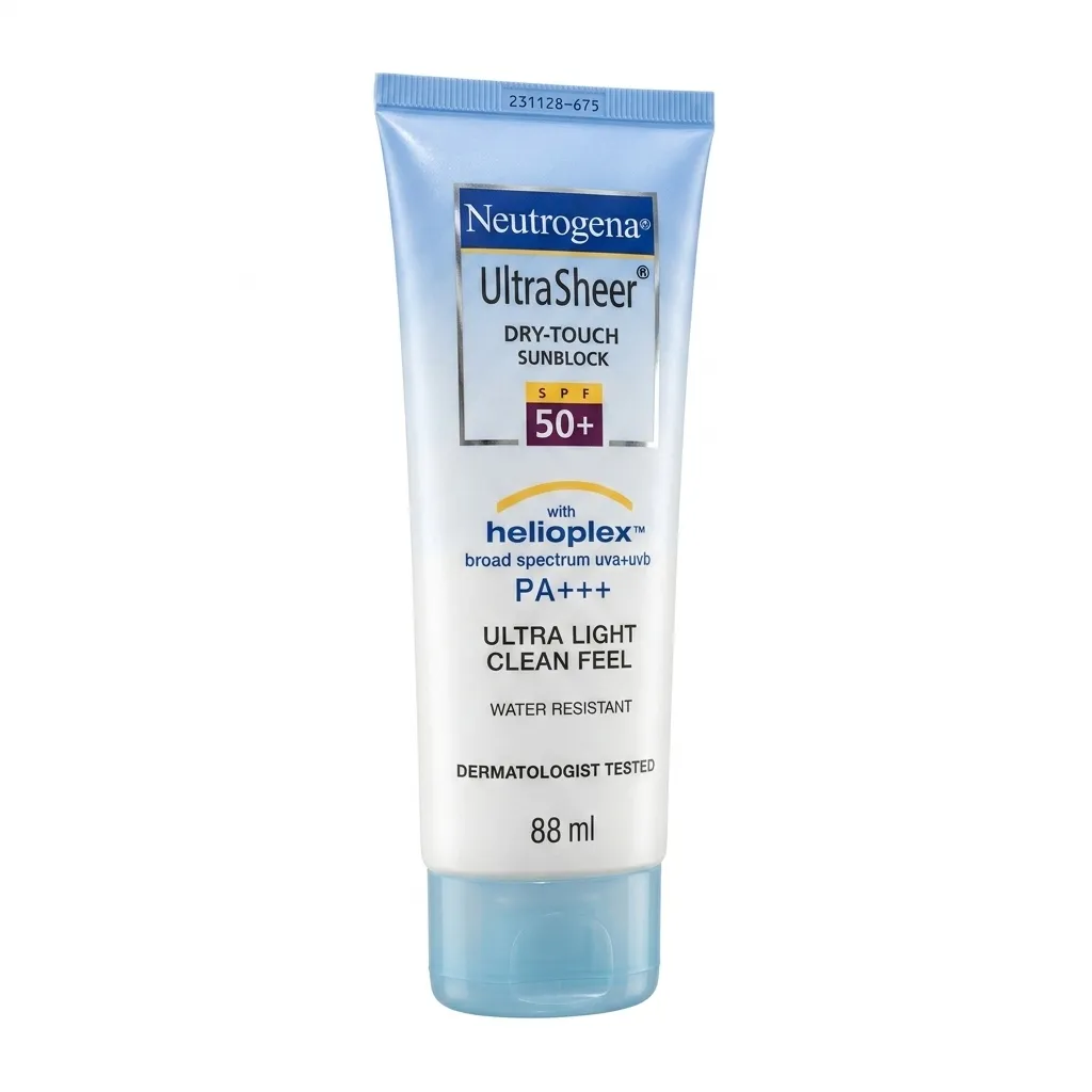 Gemini_Generated_Image_s0l70ms0l70ms0l7 Neutrogena Ultra Sheer Dry-Touch Sunblock SPF 50+ is a lightweight, non-greasy sunscreen - Image 1