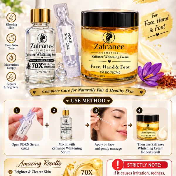 Zafranee Whitening Hand & Foot Cream with PDRN Serum Set